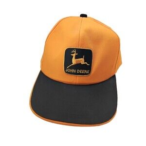 Vintage John Deere Yellow/Black K Products Snapback Hat Cap Made in USA